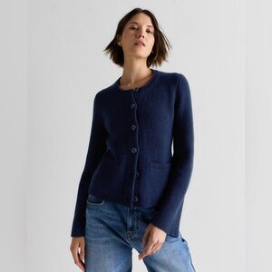 NWT! Quince | Mongolian Cashmere Structured Cardigan | True Navy | M
